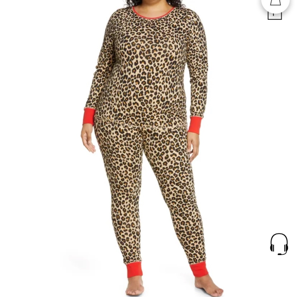 NWOT Nordstrom Family Pajamas Tight Fit in Leopard Print